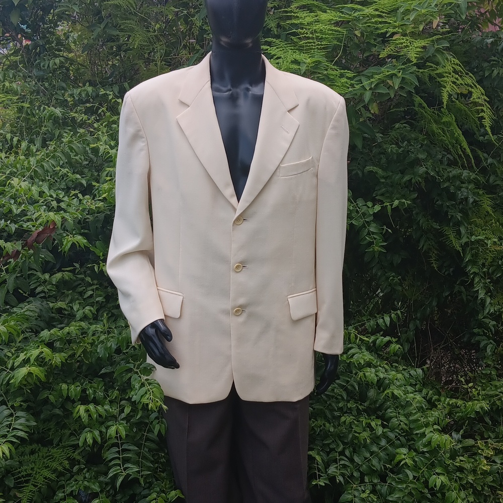 CLAUDIO MORELLI (RUSSIA) MEN'S (3) BUTTON WOOLMARK WOOL FABRIC LUXURY BLAZER